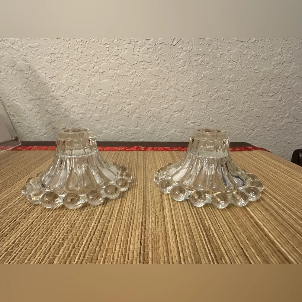 Anchor Hocking Vintage Taper Candle Holder (set of two) Berwick Boopie Glass